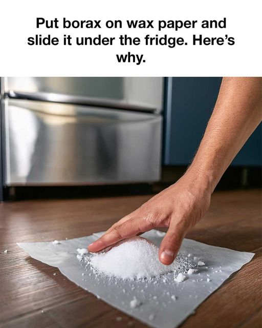 Put borax on wax paper and slide it under the fridge. Here’s why.