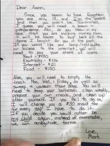 Mom’s Viral Note Teaches Her Disrespectful Teen a Lesson