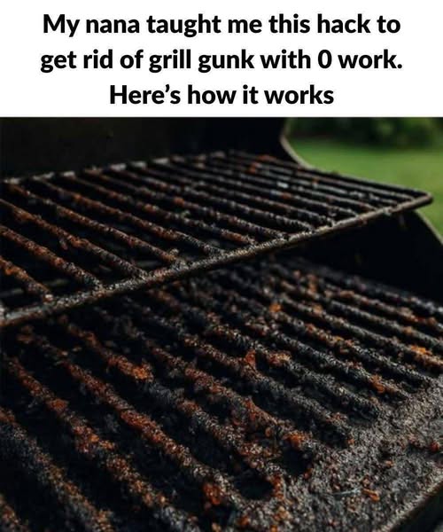 My nana taught me this hack to get rid of grill gunk with 0 work. Here’s how it works