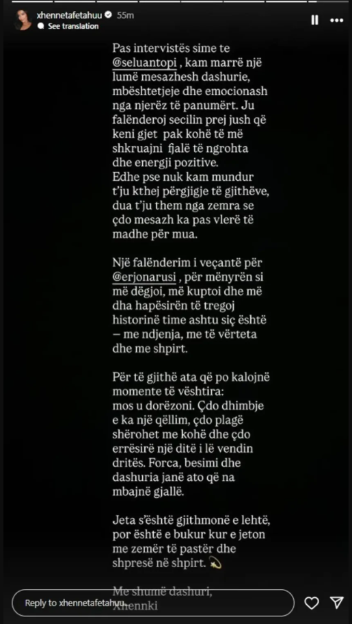 Nuk i mbajti dot lotët në intervistë, reagon Xheneta në rrjete sociale