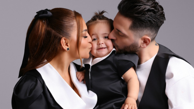 Mikela shkëlqen në ditëlindjen e parë të vajzës,familja e vogël rrezaton lumturi