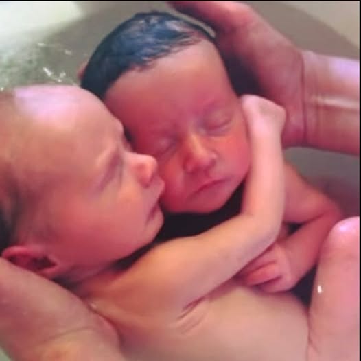 Newborn twins wonโt stop cuddling like they did in the womb