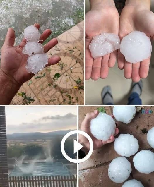 Giant hail recorded Monday afternoon in the town of…