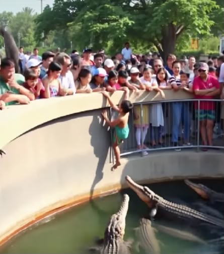 TERRIFYING FALL! Boy Plunges Into Crocodile Pool