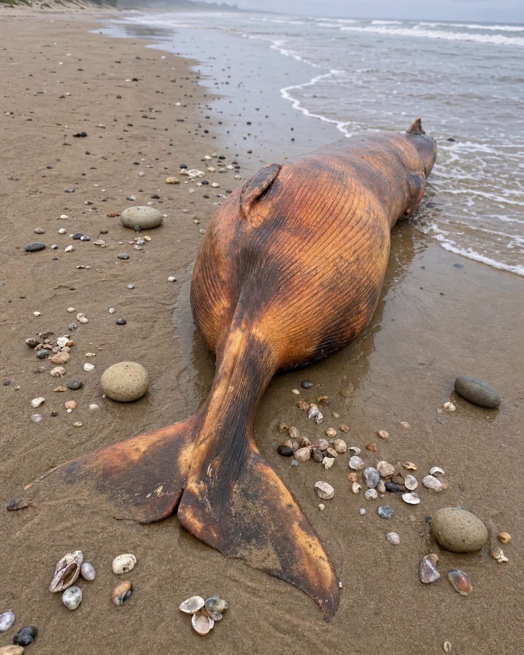 Early this morning, I was walking along the beach when I suddenly noticed this on the shore.