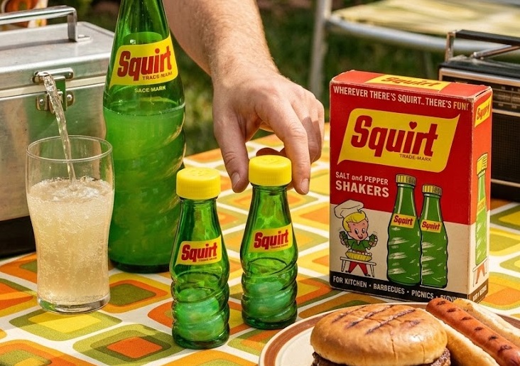 Pure 1970s Nostalgia! Step Back in Time with these Iconic Squirt Salt & Pepper Shakers!