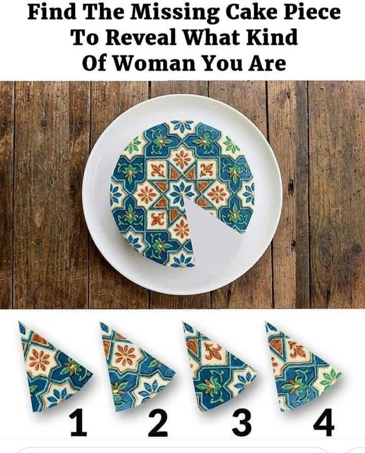 Find The Missing Cake Piece To Reveal What Kind Of Woman You Are