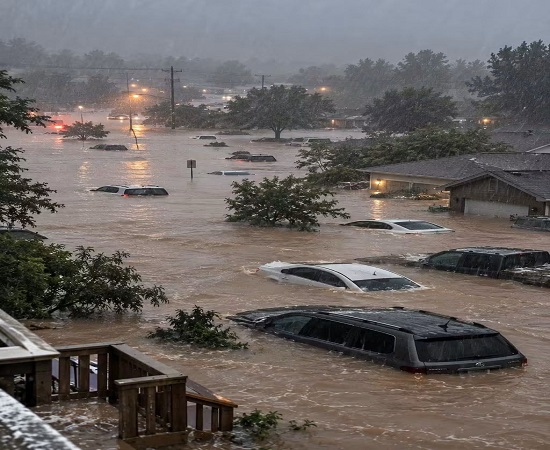 Red alert: Streets turned into rivers within minutes — cars were swept away by the water.